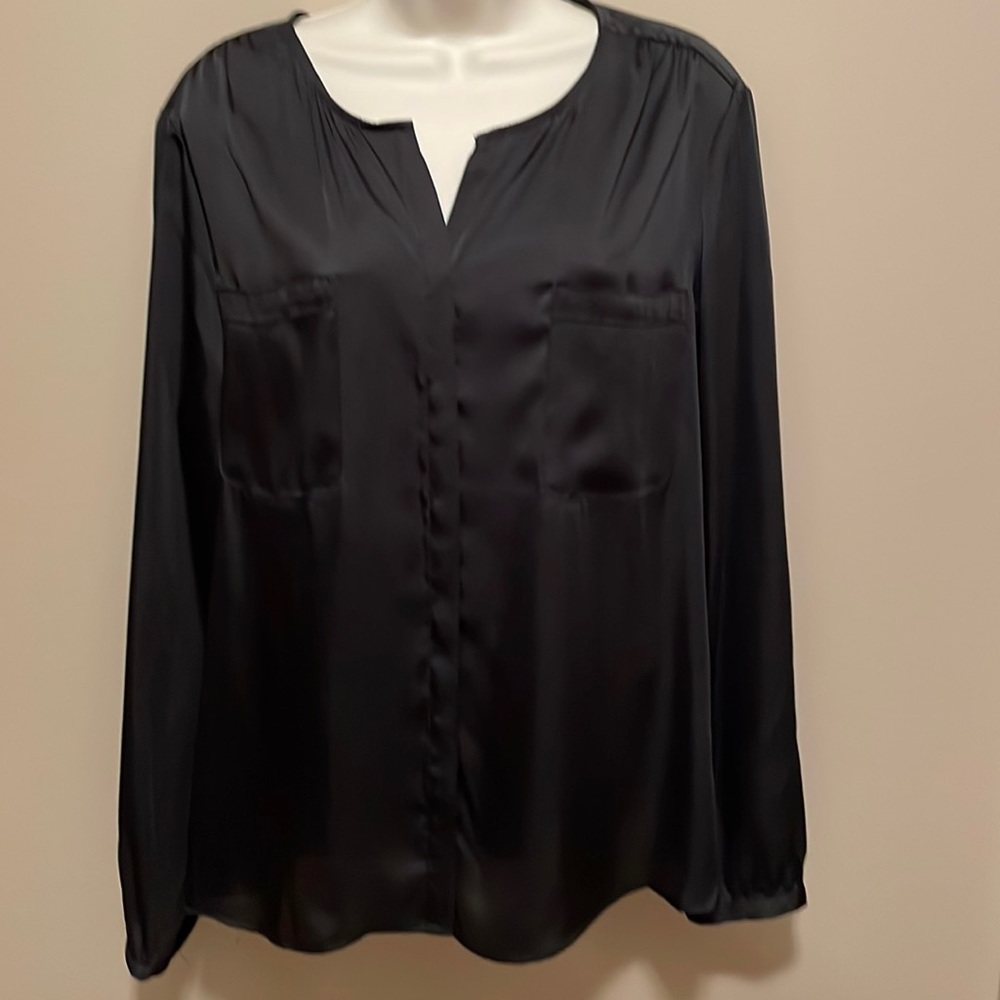 Black silky blouse